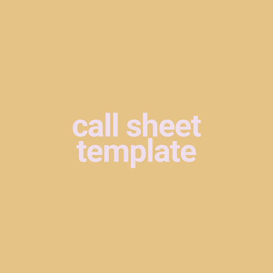 Call Sheet Template (7718329745580)
